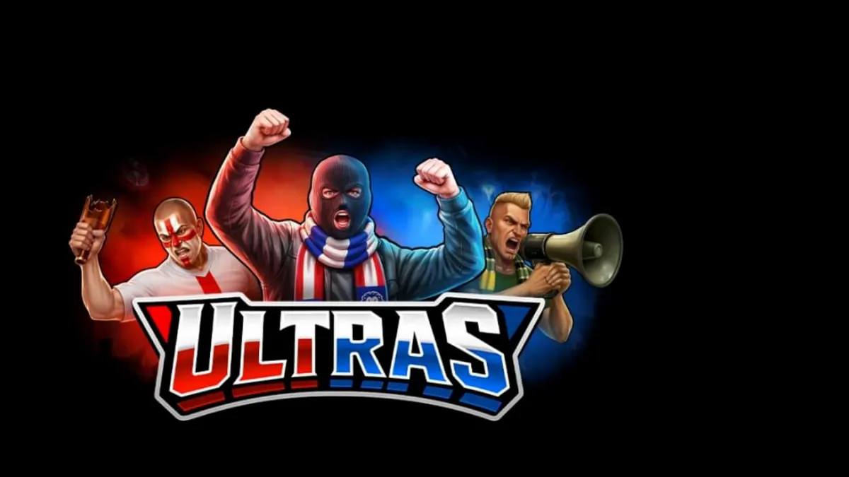 Isang madilim at gritty na stadium scene na nagtatampok ng mga flare at football hooligan theme sa slot na Ultras.
