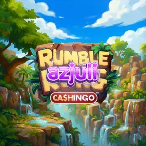 Isang masiglang eksena mula sa Rumble Kong Cashingo slot na nagpapakita ng jungle theme at ang CASHINGO grid.